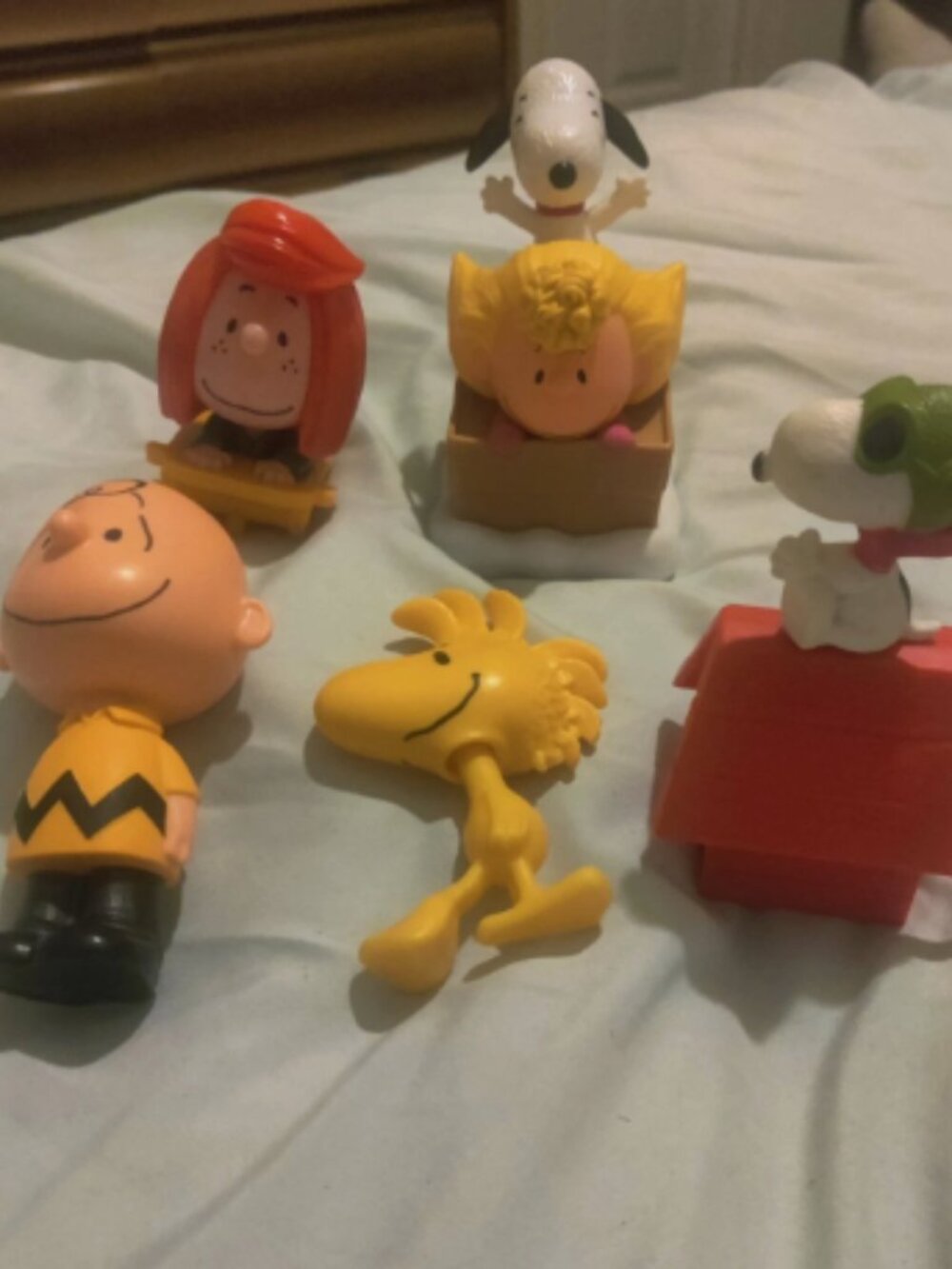 Peanuts Lot Mcdonalds Happy Meal Toys 5 Character Lot EUC AND CUTE